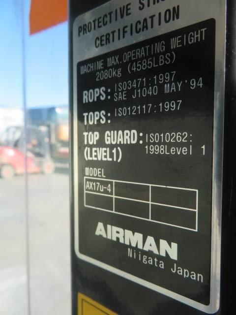 Hitachi / airman ZX17U-4 / AX17U-4 Cabine en interieur